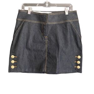 NWT Bisou Bisou Black Denim Mini Skirt. Size 10.